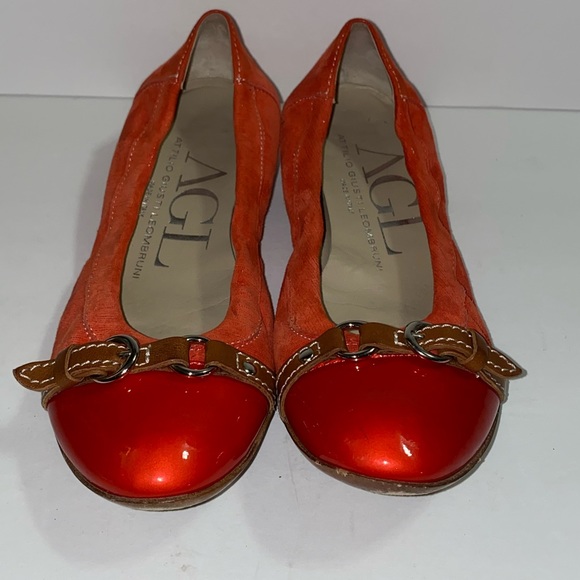 Attilio Giusti Leombruni salmon orange/red flats - Picture 1 of 4